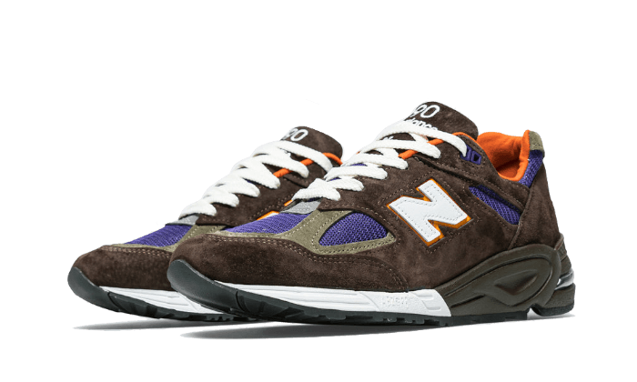 New Balance Homens Made in USA 990v2 in Cinza, Leather - M990BR2