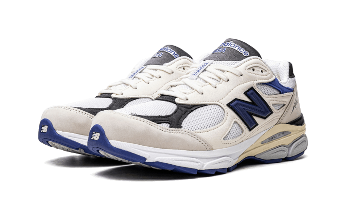 New Balance Hombre Made in USA 990v3 in Blanca/Azul, Leather, Talla 35.5 - M990WB3