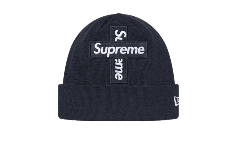 supreme new era cross box logo beanie black