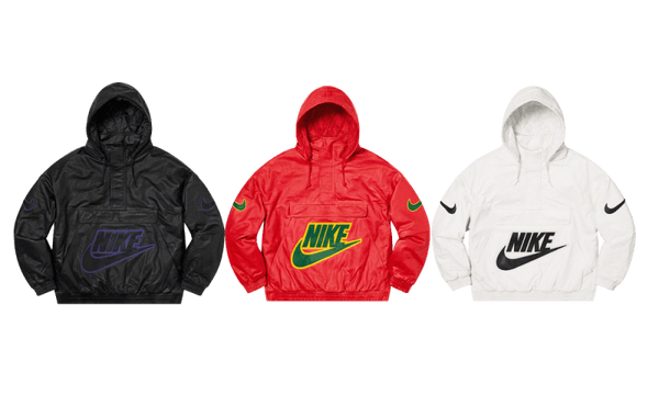 supreme nike leather anorak white