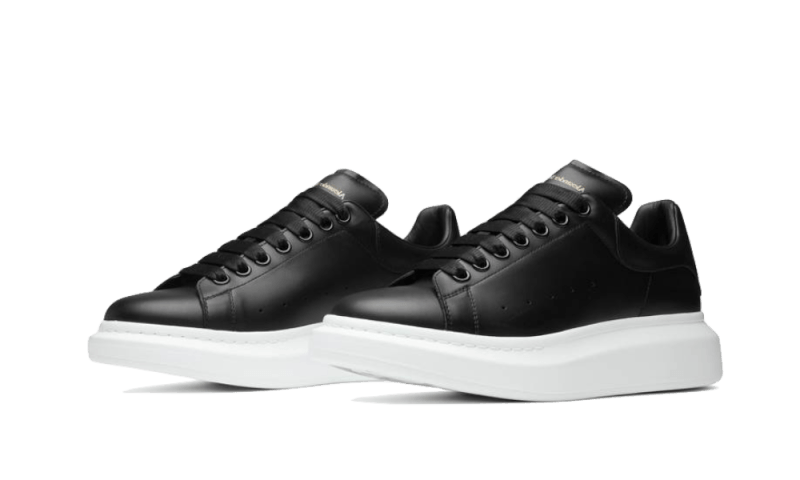 Alexander McQueen Men's Heel Tab Wedge Sole Sneakers in Black/Black - 553680WHGP51000