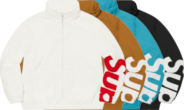 spell out track jacket supreme