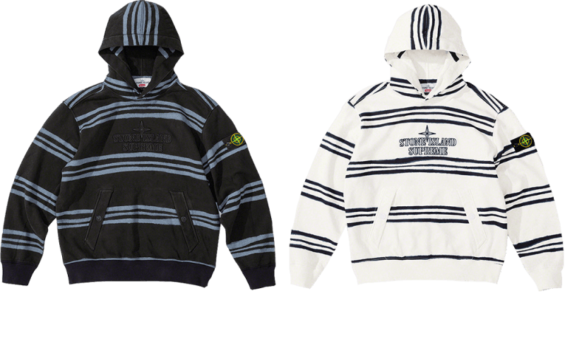 supreme striped hooded sweatshirt