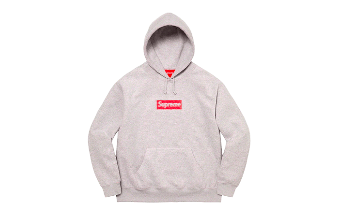 Supreme Inside Out Box Logo Hooded Sweatshirt Heather Grey