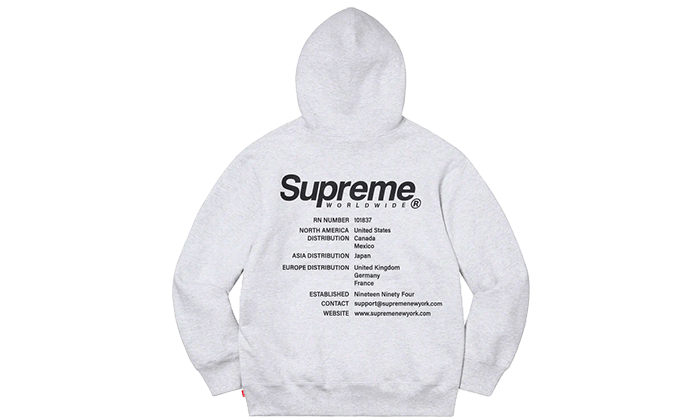 Supreme Worldwide Hooded Sweatshirt Grey-