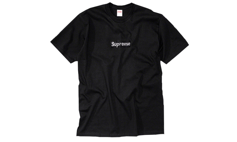 Supreme Swarovski Box Logo Tee black M - Tシャツ