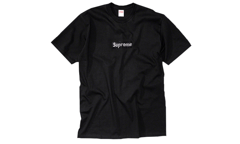 専用supreme swarovski box logo tee black m