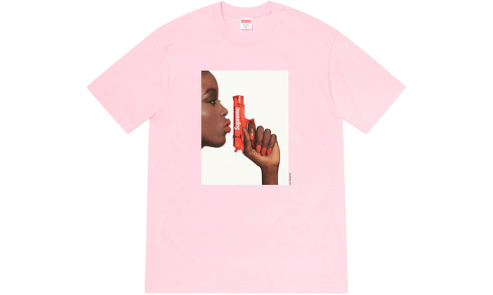 supreme water pistol tee pink