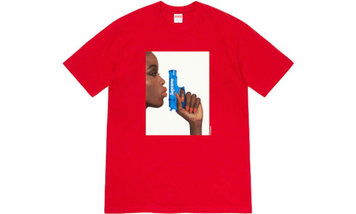 supreme water pistol tee pink