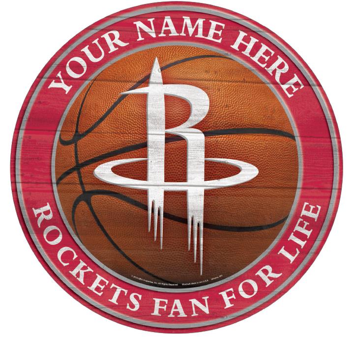 Houston Rockets Wincraft 19.75" Round Wood Personalized Ball Rockets Fan For Life Sign