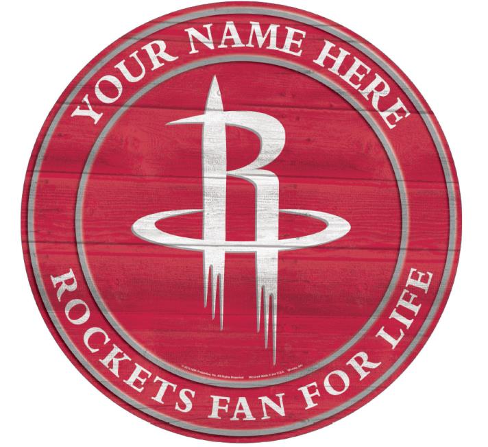 Houston Rockets Wincraft 19.75" Wood Personalized Logo Rockets Fan For Life Sign