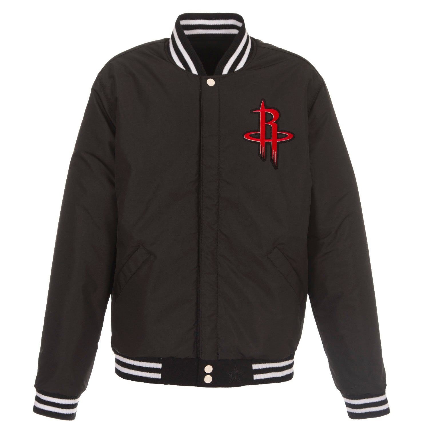 Men's Houston Rockets JH Design Reversible Fleece and Faux Leather Jacket
