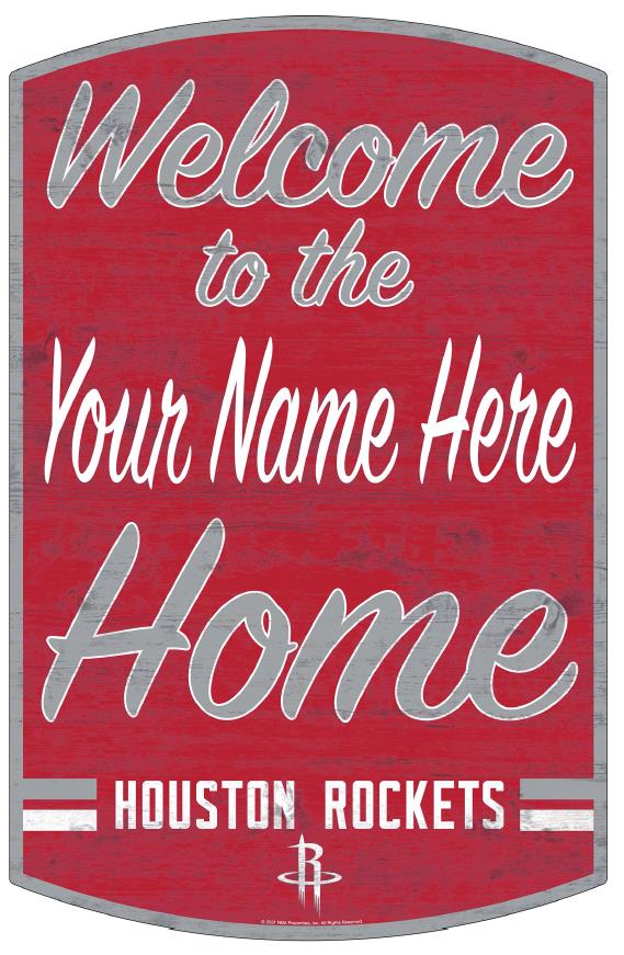 Houston Rockets Wincraft 11" x 17" Wood Personalized Welcome To The Home Sign
