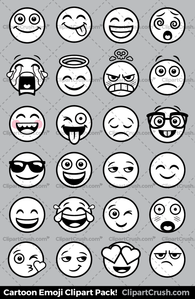 Cartoon Emoji Clipart Faces, Expressions, Transparent PNG Emoji Faces Royalty Free Clip Art