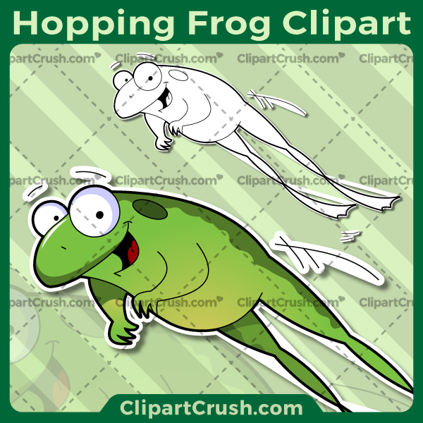 cute hopping frog clipart