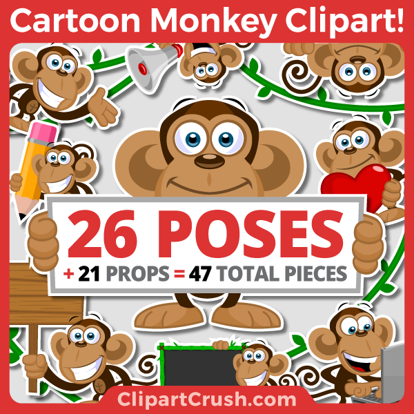 monkey cute clipart for kids