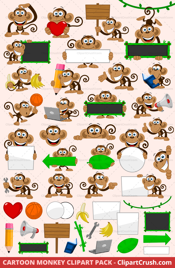 monkey cute clipart for kids