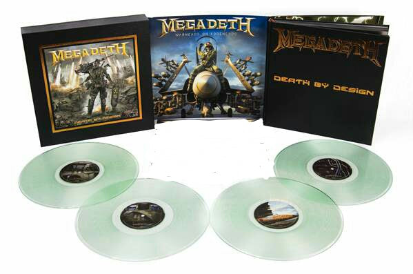 Megadeth: Death By Design Graphic Novel w/ 4 coke bottle colored clear vinyl "Warheads On Foreheads" album set signed by Dave Mustaine