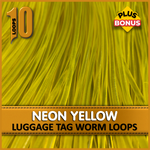 Neon Yellow Luggage Tag Worm Loop 10pcs