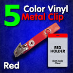 5set Color Vinyl Metal Clip with Red VERTICAL Holder