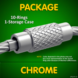 Chrome Stainless Steel Key Ring 10pcs