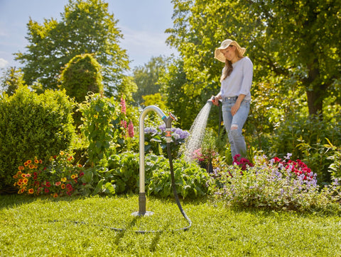 pipeline water tap in use