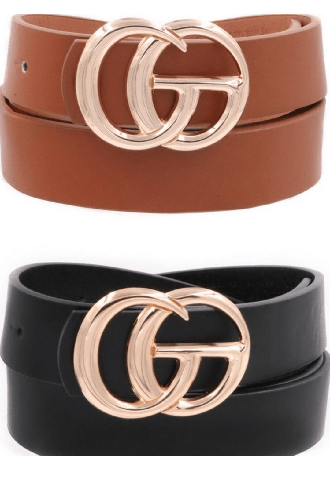 2 Pack G-Buckle Belts Liam & Company Belt One Size 24-32