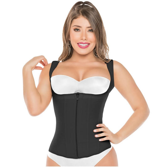 Faja Salome 0314 Lady's Vest Waist Trainer with Zipper Wide Straps -Hi –  theshapewearspot