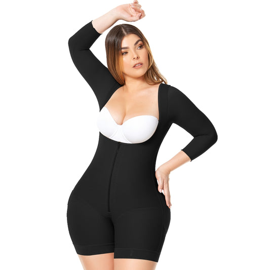 FAJA COLOMBIANA ALTA COMPRESIÓN POST SURGERY FULL BODYSHAPER W/ SLEEVES M&D  0074