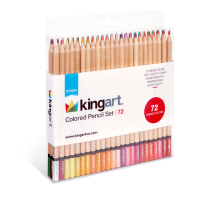 KINGART® Soft Core Colored Pencils Set of 72 Unique Vibrant Colors, KINGART