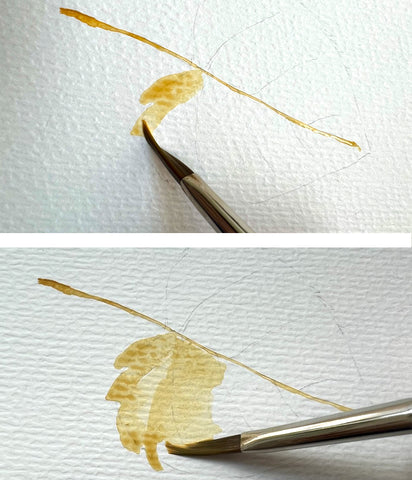 How to paint a fall leaf with a tri wedge brush 