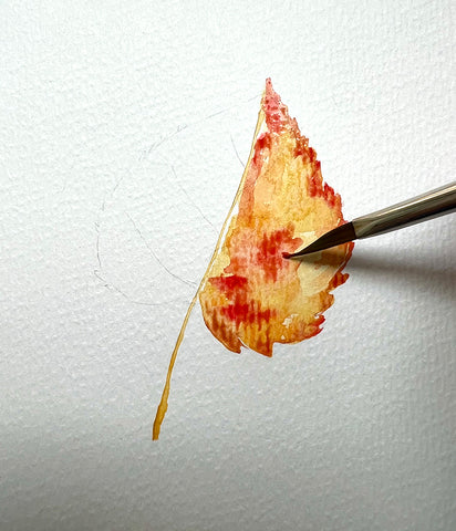 How to paint a fall leaf with a tri wedge brush 