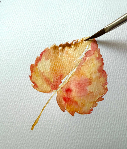 How to paint a fall leaf using a tri wedge brush 