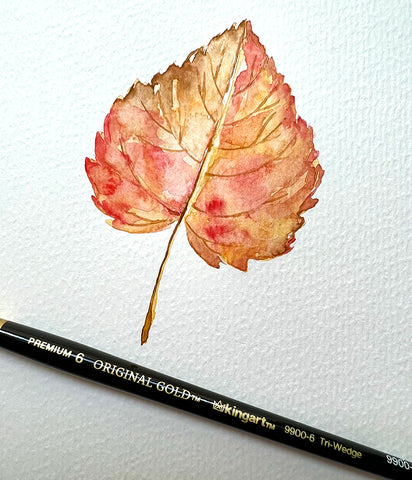 How to paint a fall leaf using a tri wedge brush 