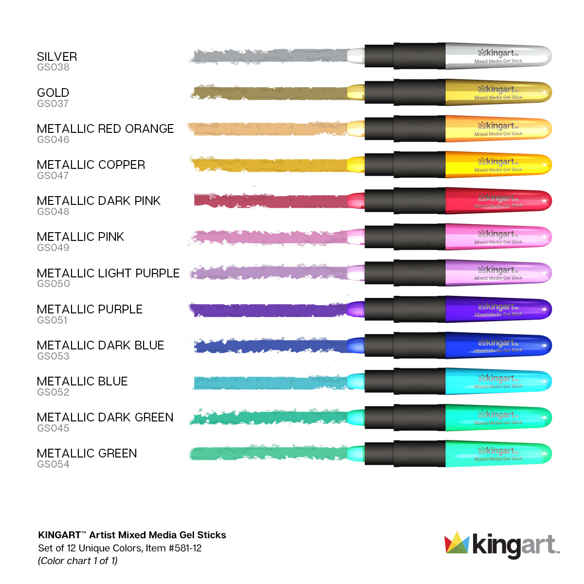 KINGART® Gel Stick Artist Mixed Media Watercolor Crayons, Set of 72 Unique  Colors