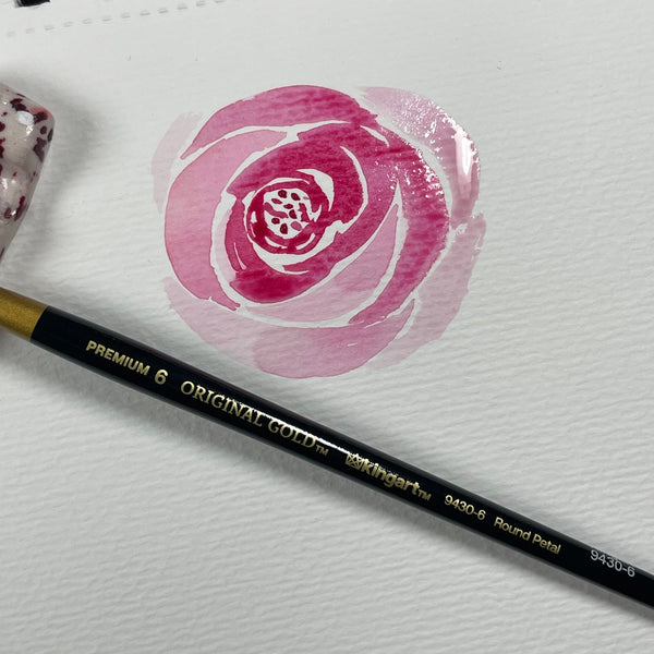 How to paint a watercolor rose tutorial - step by step images