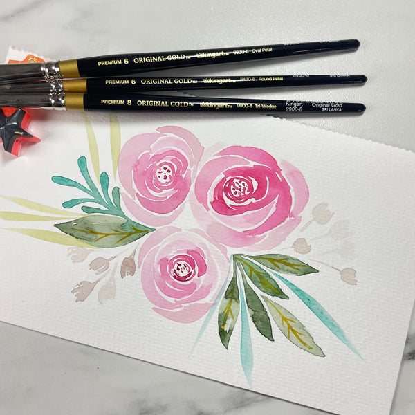 How to paint a watercolor rose tutorial - step by step images