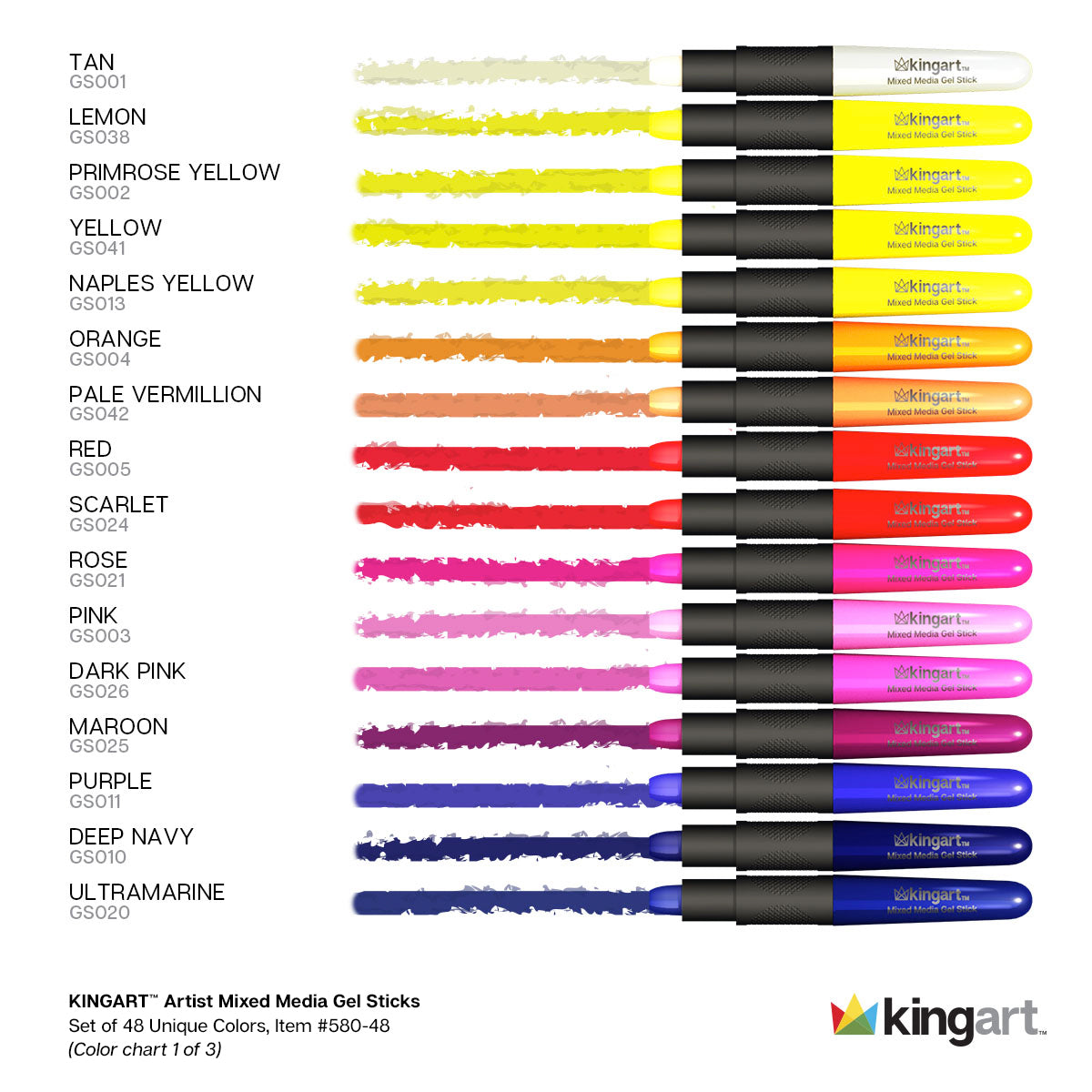 Mixed Media Gel Sticks - 24 by KINGART