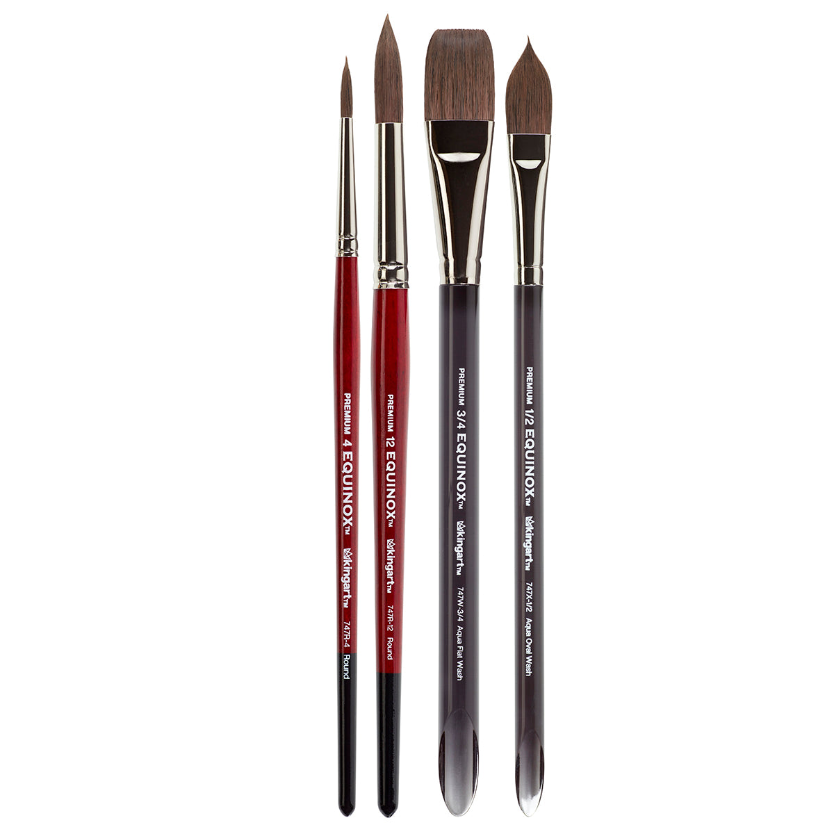 Watercolor brush set golden 2 round 8 and flat 3/4 squirrel synthetic