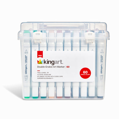 KINGART® PRO Double-Ended Art Alcohol Markers, 60 Colors with Both