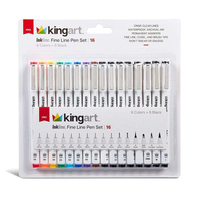 Kingart Pro Extra Fine Point Acrylic Paint Pen Markers, Water-Based Ink, Set of 6 Colors