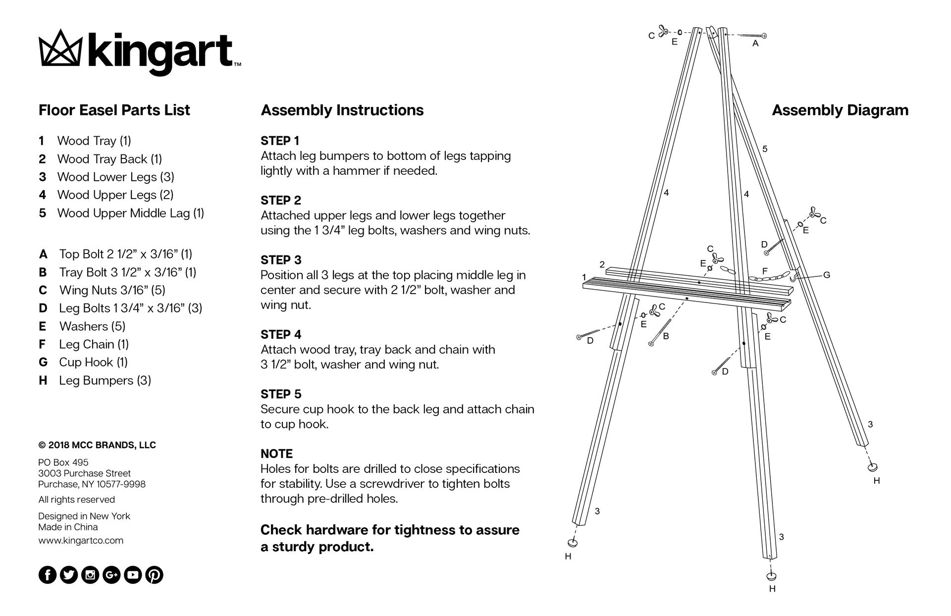 Easel Assembly Instructions