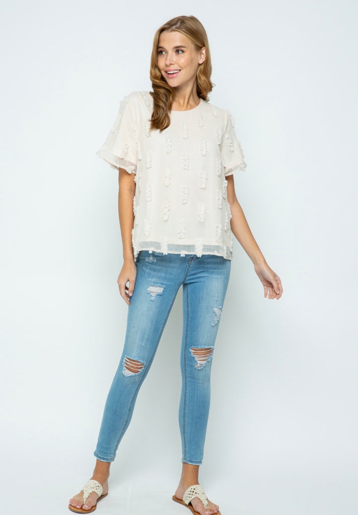 Belle Cream Textured Blouse – Bays and Brooks