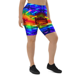 Rainbow Record Biker Shorts - A Circus of Light 