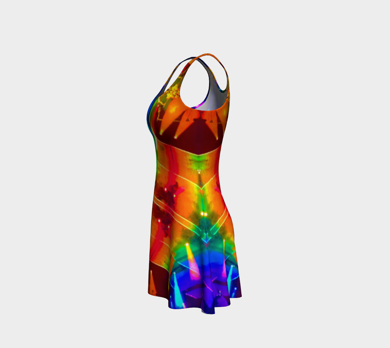 Rainbow Record Flare Dress - A Circus of Light 