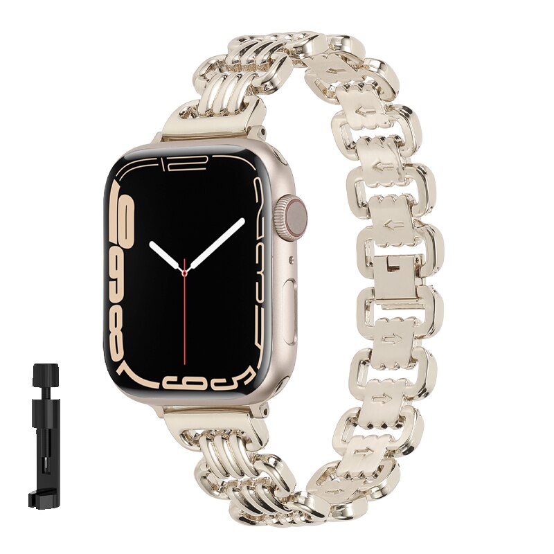 Stainless Steel Chain Strap for Apple Watch Band 8 Ultra 49mm 41mm