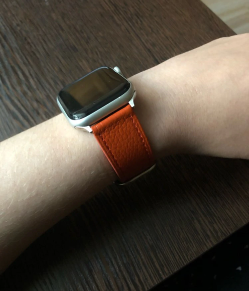 Pin & Buckle  Epsom Leather Apple Watch Band - Royal Orange