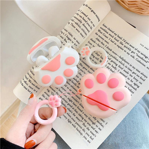 Dropship White Cartoon Silicone Cat Claw Wireless Earphone Case Protector  Cute Bluetooth Wireless Earbuds Headphones Case to Sell Online at a Lower  Price