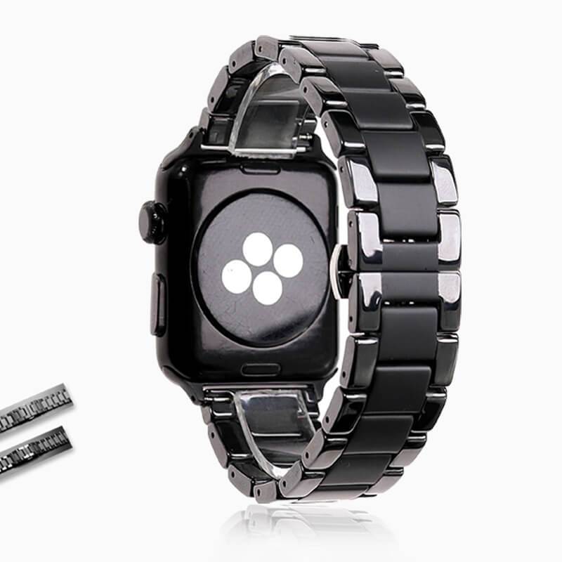 New Apple Watch Band Men Link Ceramic Matte Space Gray Black Strap
