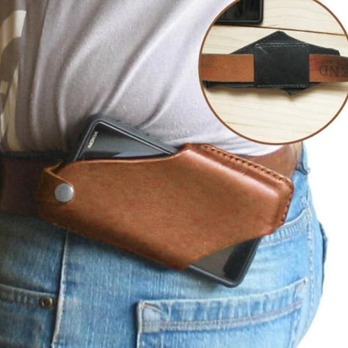 Men Cell Phone Belt Pack Bag Loop Waist Holster Pouch Case​ Leather Wallet  Cover